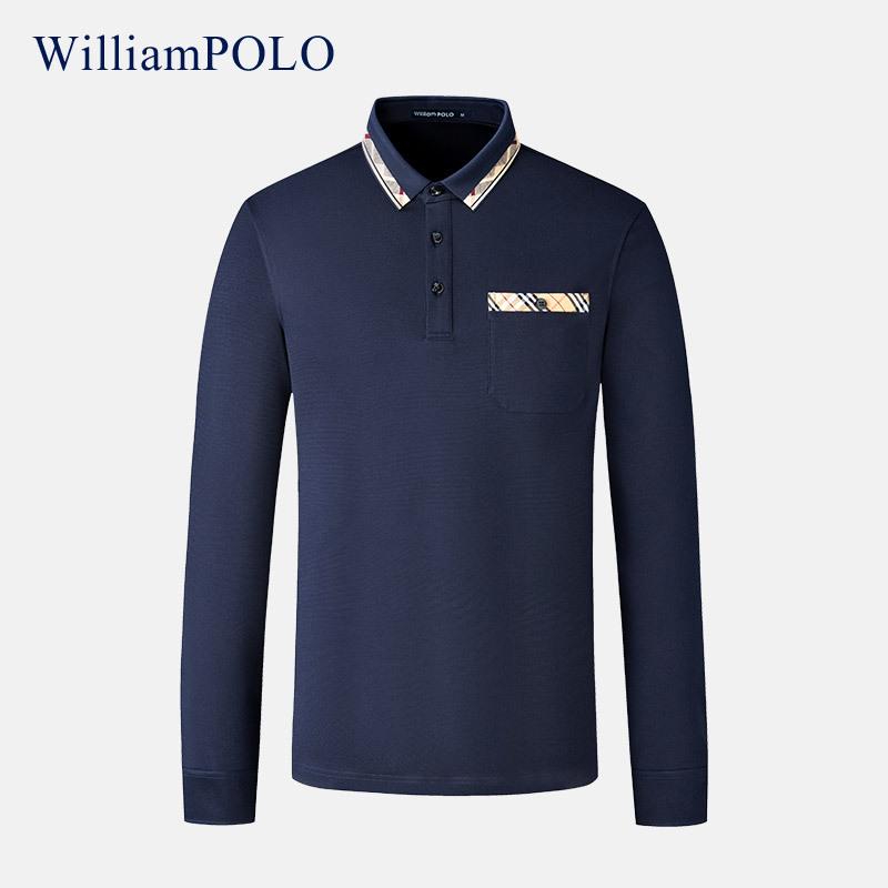 Áo Polo dài tay nam của Hoàng đế Paul 2022 mới mẫu đối màu nhẹ thương mại nghỉ dưỡng nam.