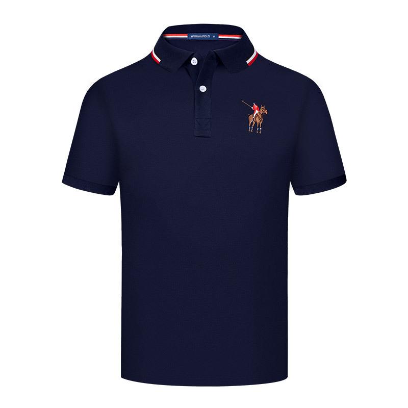 Áo Polo thời trang thương mại cổ lỳ ông hoàng Paul ngắn tay 2023 mẫu mới màu đơn giản áo thun nam thể thao ngắn.