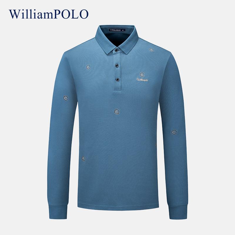 Áo Polo của Hoàng đế Paul cho nam dài tay T-shirt nam 2022 mùa thu nhẹ màu Polo áo sơ mi nam cổ lọ.