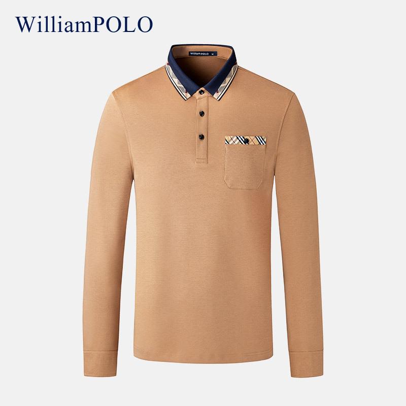 Áo Polo dài tay nam của Hoàng đế Paul 2022 mới mẫu đối màu nhẹ thương mại nghỉ dưỡng nam.