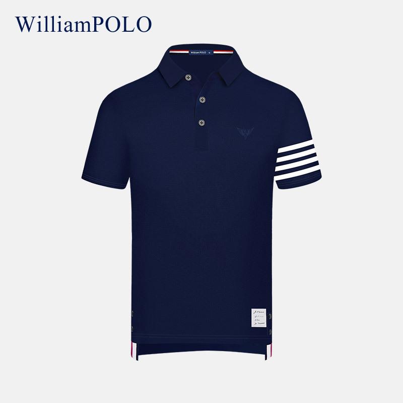 Áo Polo của Hoàng đế Paul, áo ngắn tay ngắn mùa hè, màu đơn giản, thư giãn, thương mại, tay ngắn, vải bông vàng.