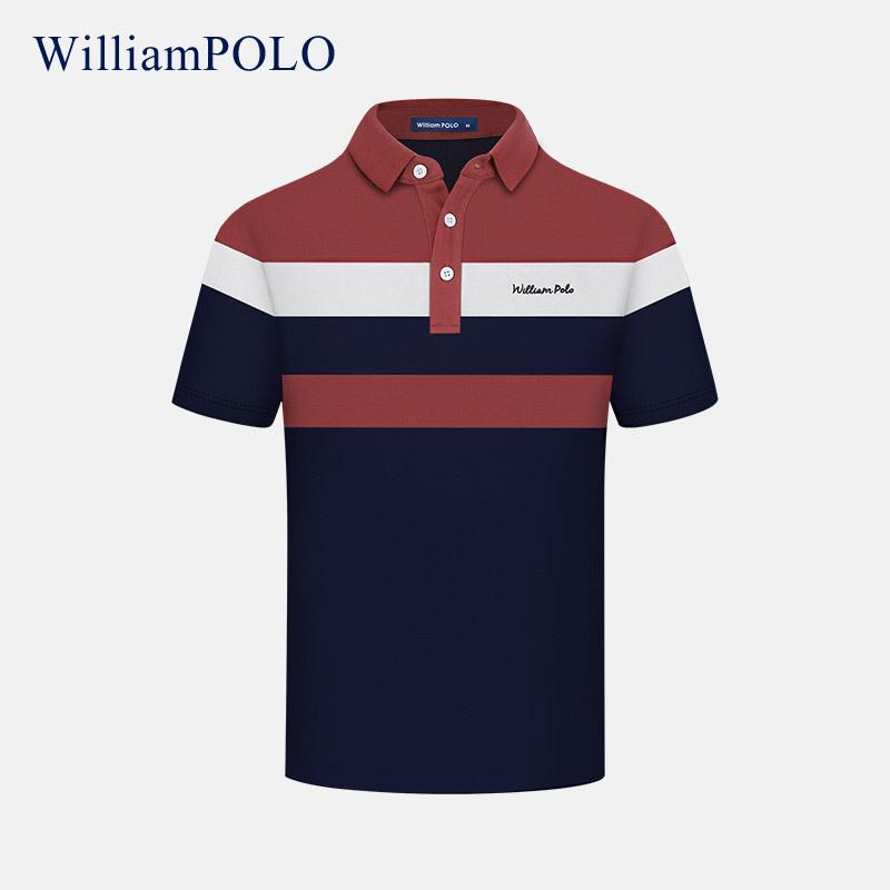 Áo Polo ngắn tay nam mùa hè của Paul đồ hàng hiện hữu vải cổ lỗ vằn.
