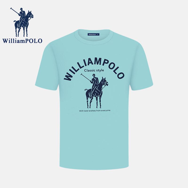 Áo thun nam WilliamPOLO bảo lộ mùa hè cổ vật tấm thun nghỉ dưỡng áo thun ngắn tay Polo ngắn tay vòng cổ áo thun nam.
