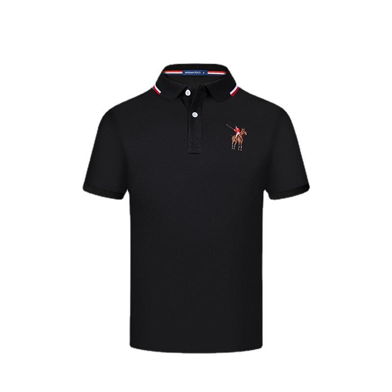 Áo Polo thời trang thương mại cổ lỳ ông hoàng Paul ngắn tay 2023 mẫu mới màu đơn giản áo thun nam thể thao ngắn.