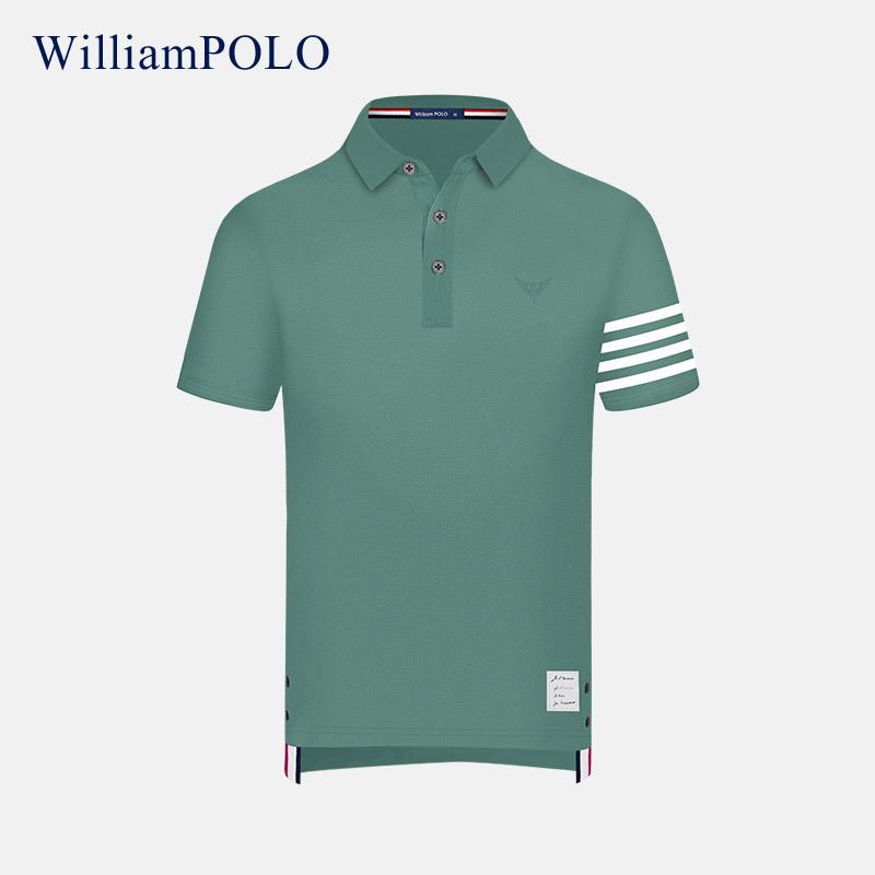Áo Polo của Hoàng đế Paul, áo ngắn tay ngắn mùa hè, màu đơn giản, thư giãn, thương mại, tay ngắn, vải bông vàng.
